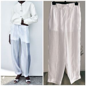 Zara Mixed Organza Pants White